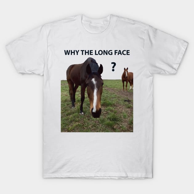 Why The Long Face? - Funny Horse T-Shirt by Lakeric